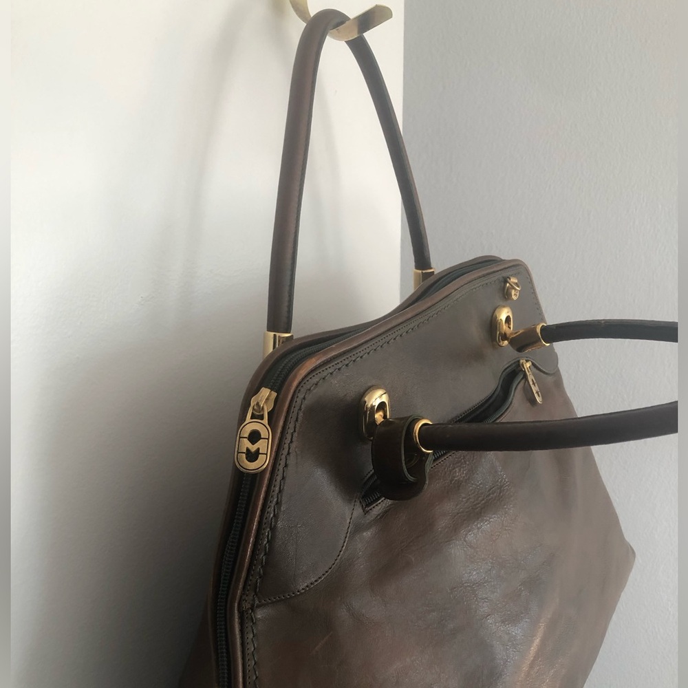 Marino Orlandi big size 100% leather bag, made in Italy 🇮🇹 like new